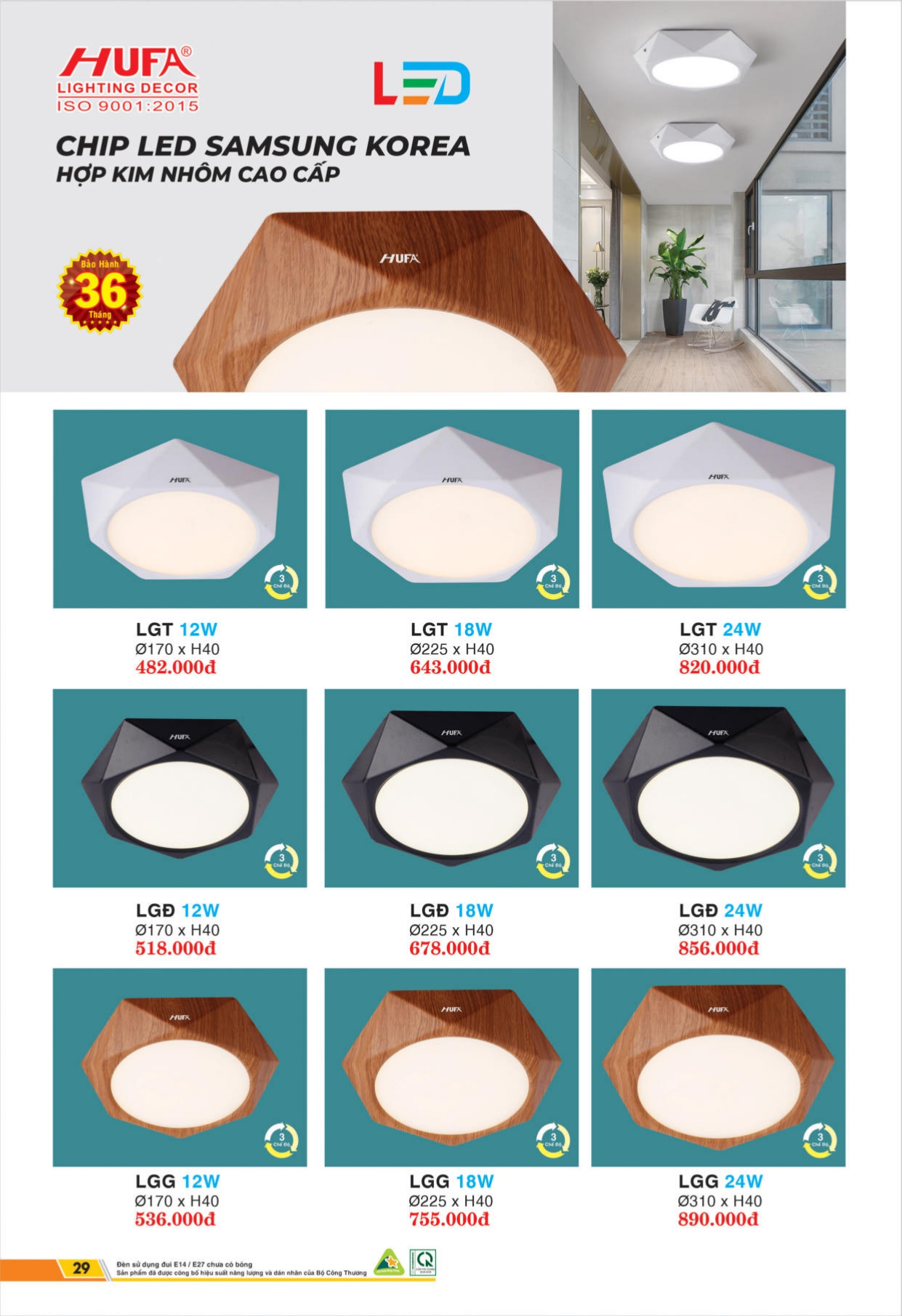 Bảng giá đèn LED HUFA 2026